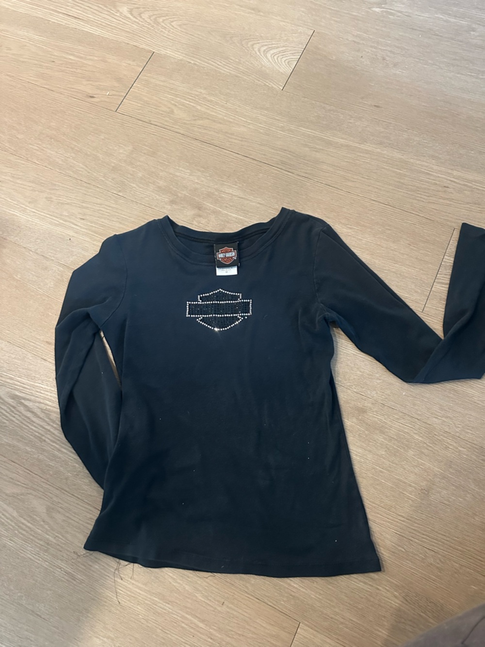 Harley-Davidson Black Tee with Orange Logo Patch